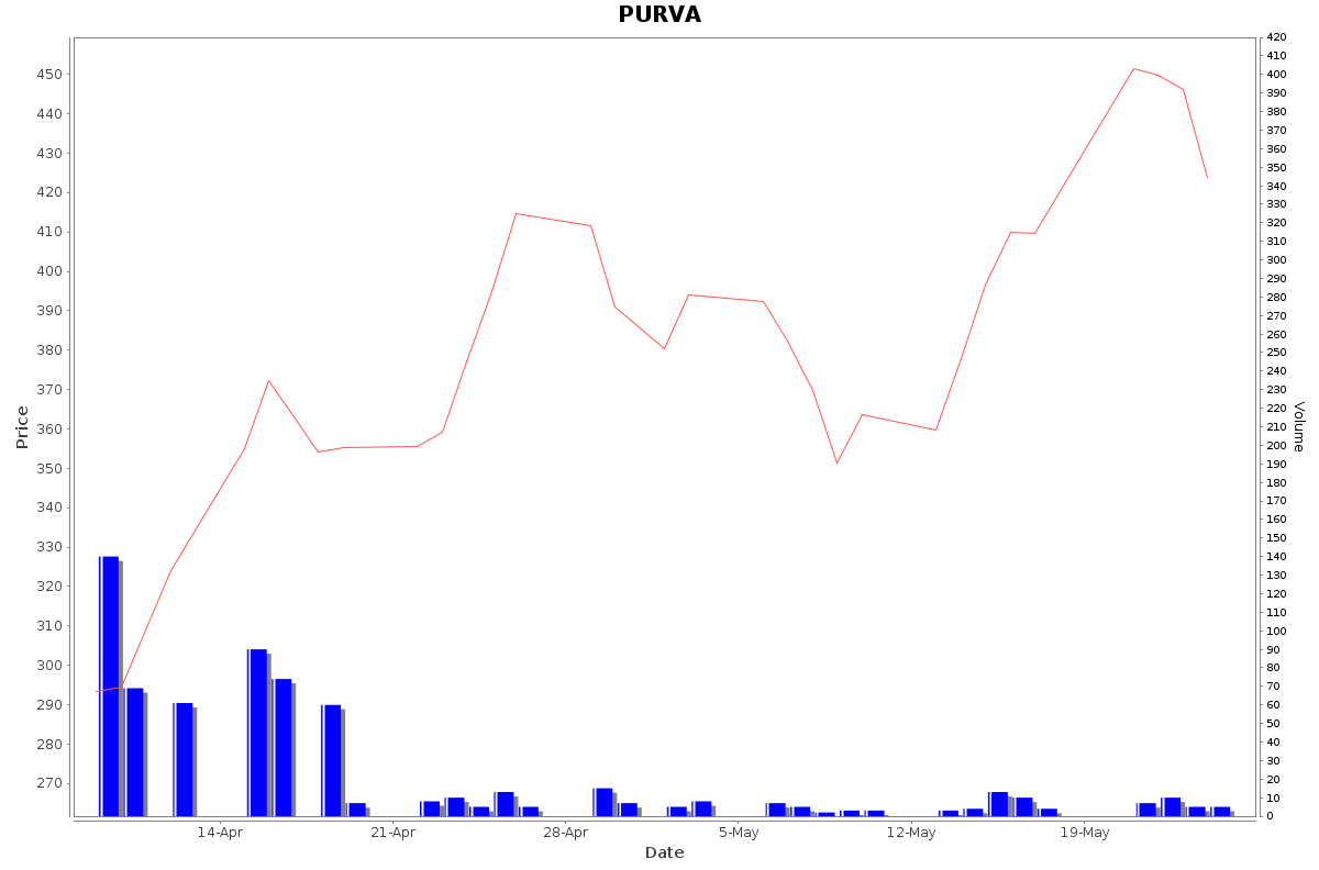 PURVA Daily Price Chart NSE Today